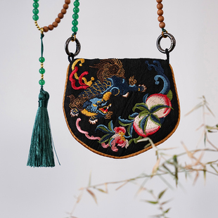 端午夏日艾草香囊中式香安神助眠驱蚊小香包手工中药国风刺绣挂件