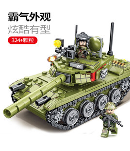 森宝积木铁血重装陆军防雷车越野益智拼装拼插玩具男孩模型105622