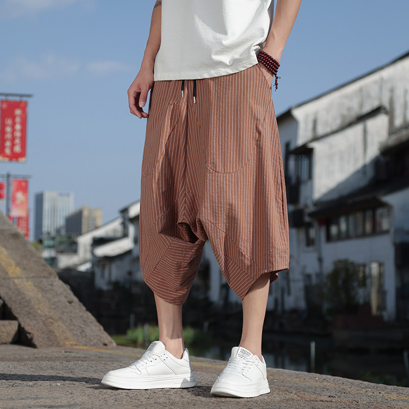 2025夏季新款风低档跨裤尼泊尔大裆裤男大码宽松219-WK03-P45,男装休闲裤,星座219