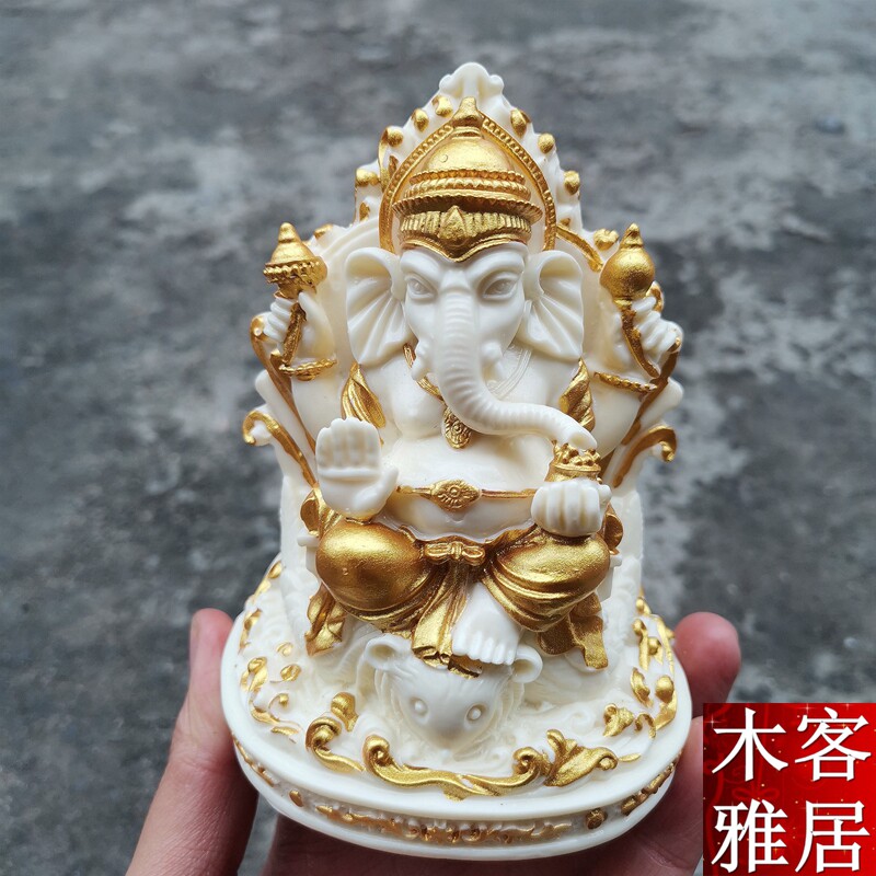 象牙果象神大象招财小象鼻车摆件