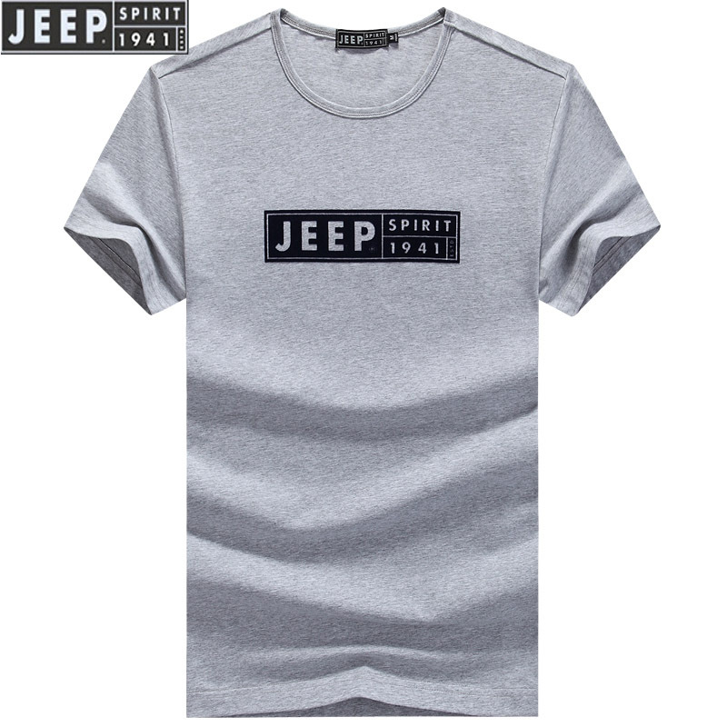 JEEP SPIRIT短袖T恤男潮流J[夏季男士休闲t恤衫圆领半袖汗衫 4028