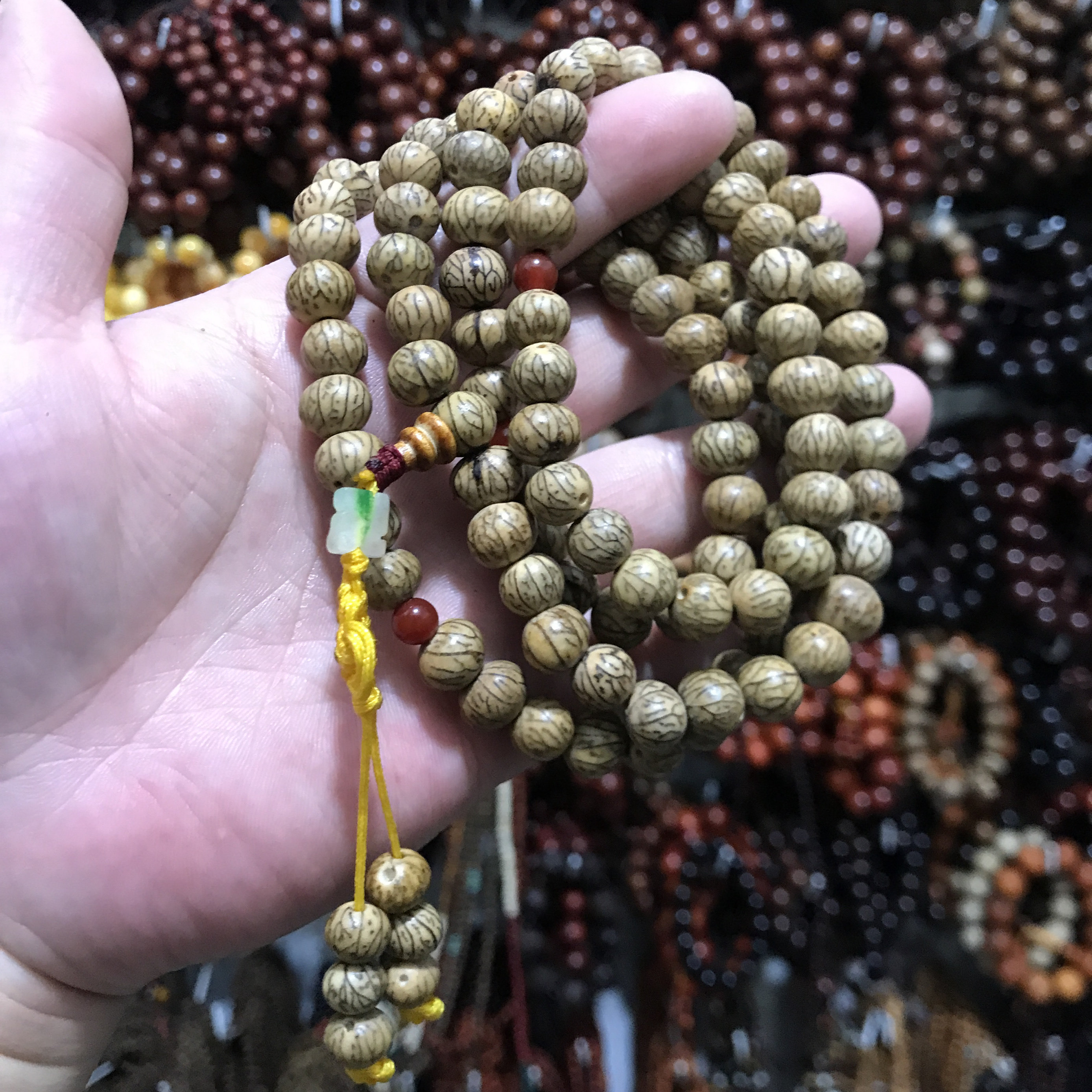 文玩 整个大银线菩提子108颗 10mm 菩提原籽佛珠手串手链