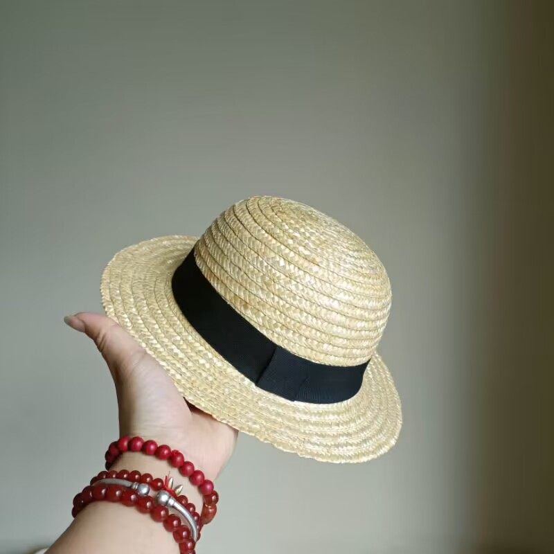 2024年儿童圆顶草帽男女小童帽子