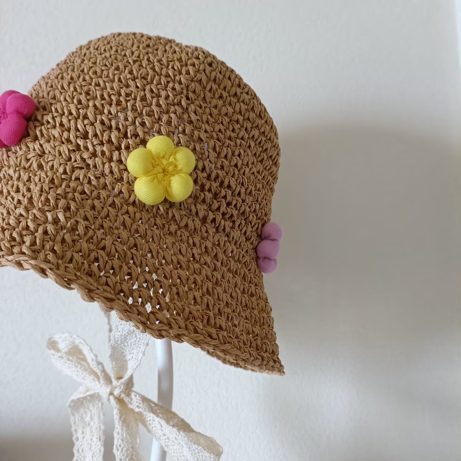 ins风小女孩夏款洋气花朵蕾丝飘带草遮阳手工草帽甜美风儿童草帽6,童装/婴儿装/亲子装,帽子,淘宝优惠券,粉丝福利购,淘宝优惠卷