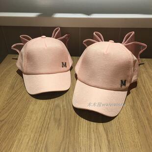 韩国超大蝴蝶结棒球帽少女心春夏甜美粉色遮阳嘻哈鸭舌帽亲子