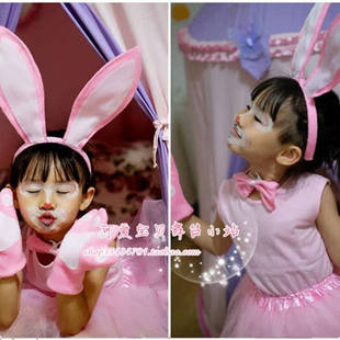 亲子活动表演道具兔耳朵儿童发箍头箍演出动物大兔子耳朵三件套