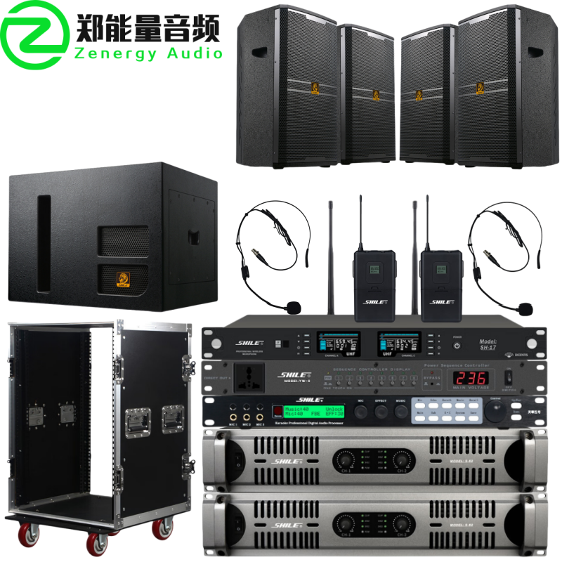 【郑能量音频】健身房超大型操房舞蹈单车室音响系统套装解决方案
