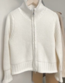 品质100纯山羊绒 Moss烨同款 粗针 华贵格高奢 高领拉链开衫 外套