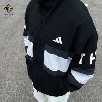 阿迪达斯男女复古经典立领夹克