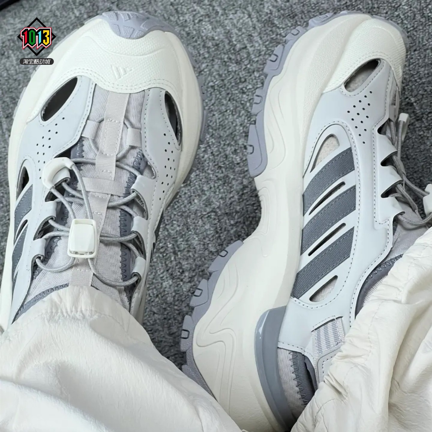 阿迪达斯男女款户外舒适厚底凉鞋