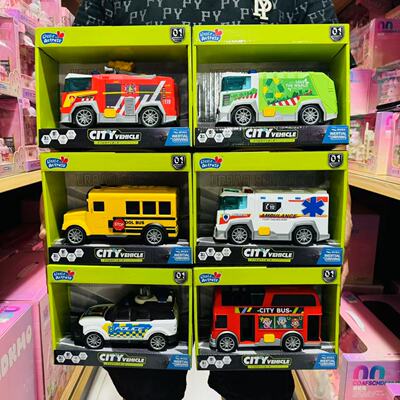 小演员惯性仿真警车救护车消防车挖掘机工程多功能交通工具车玩具