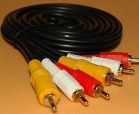 热卖电脑线材 1.5M镀金头 3对3莲花线 电脑音箱音频线 带包装