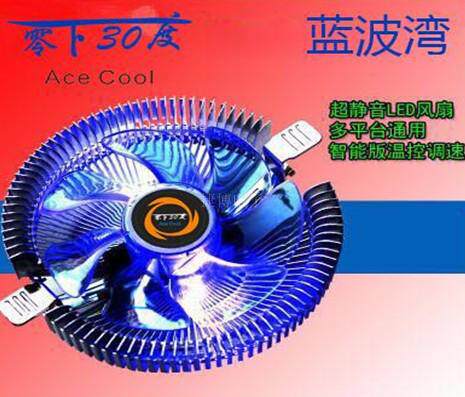 12V蓝波湾3针电脑台式机箱多平台AMD英特尔风扇CPU散热器超静音
