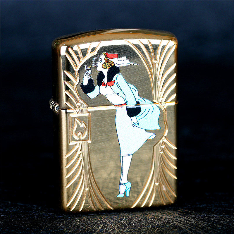 zippo芝宝防风打火机 美国原装盔甲机 风中女郎85周年全球限量版
