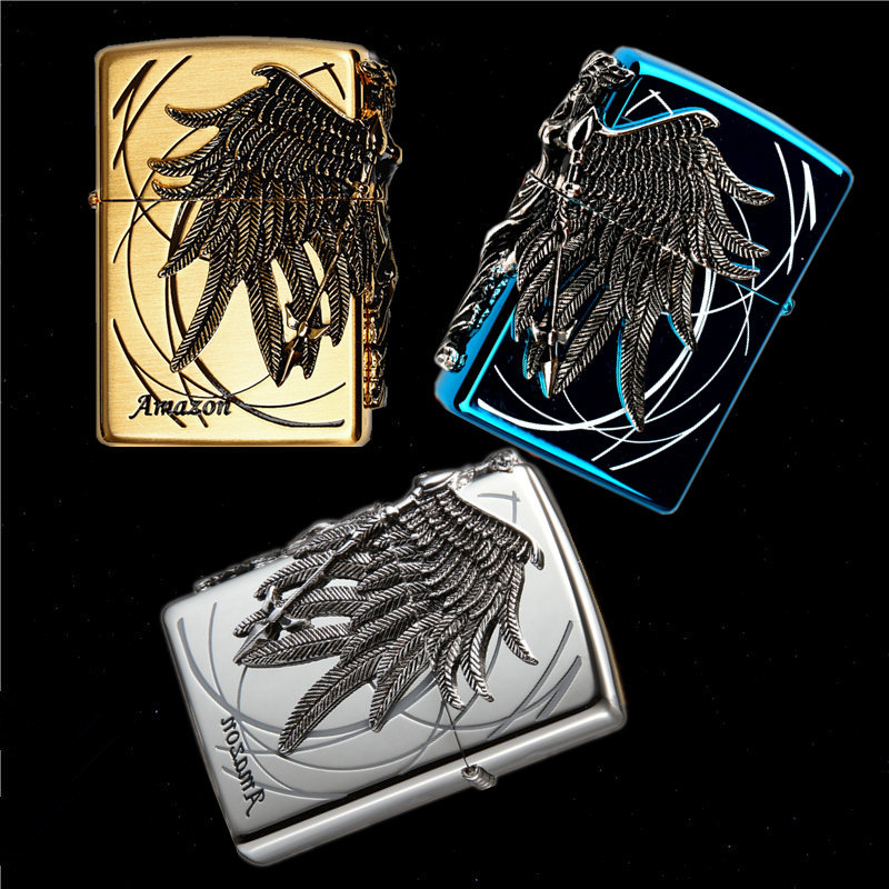 正品zippo芝宝煤油防风打火机 原装亚马逊女战士翅膀金色银色蓝冰在类目 ZIPPO/瑞士军刀/眼镜, 品牌打火机及配件, ZIPPO/芝宝中 - 来自Buy2taobao.com提供专业的淘宝代购服务