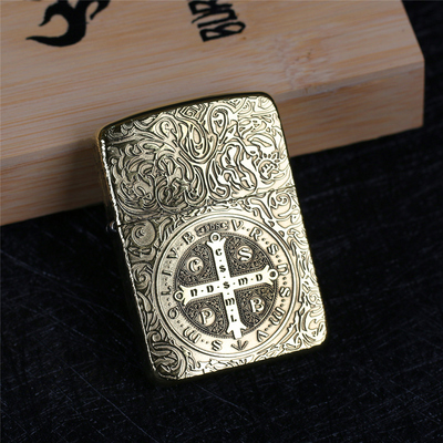 zippo芝宝煤油防风打火机纯铜1941纹版五面雕刻康斯坦丁 男士礼物