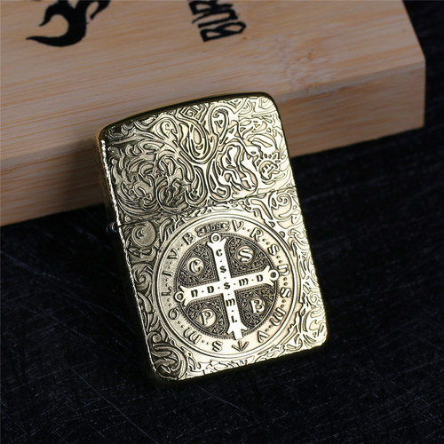 zippo芝宝煤油防风打火机纯铜1941纹版五面雕刻康斯坦丁 男士礼物