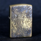 zippo芝宝煤油防风打火机纯铜盔甲机鬼王双面浮雕刻凤凰 礼物 男士