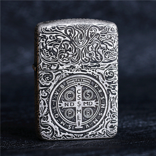 zippo芝宝煤油防风打火机 1941经典古银五面雕刻 男士礼物