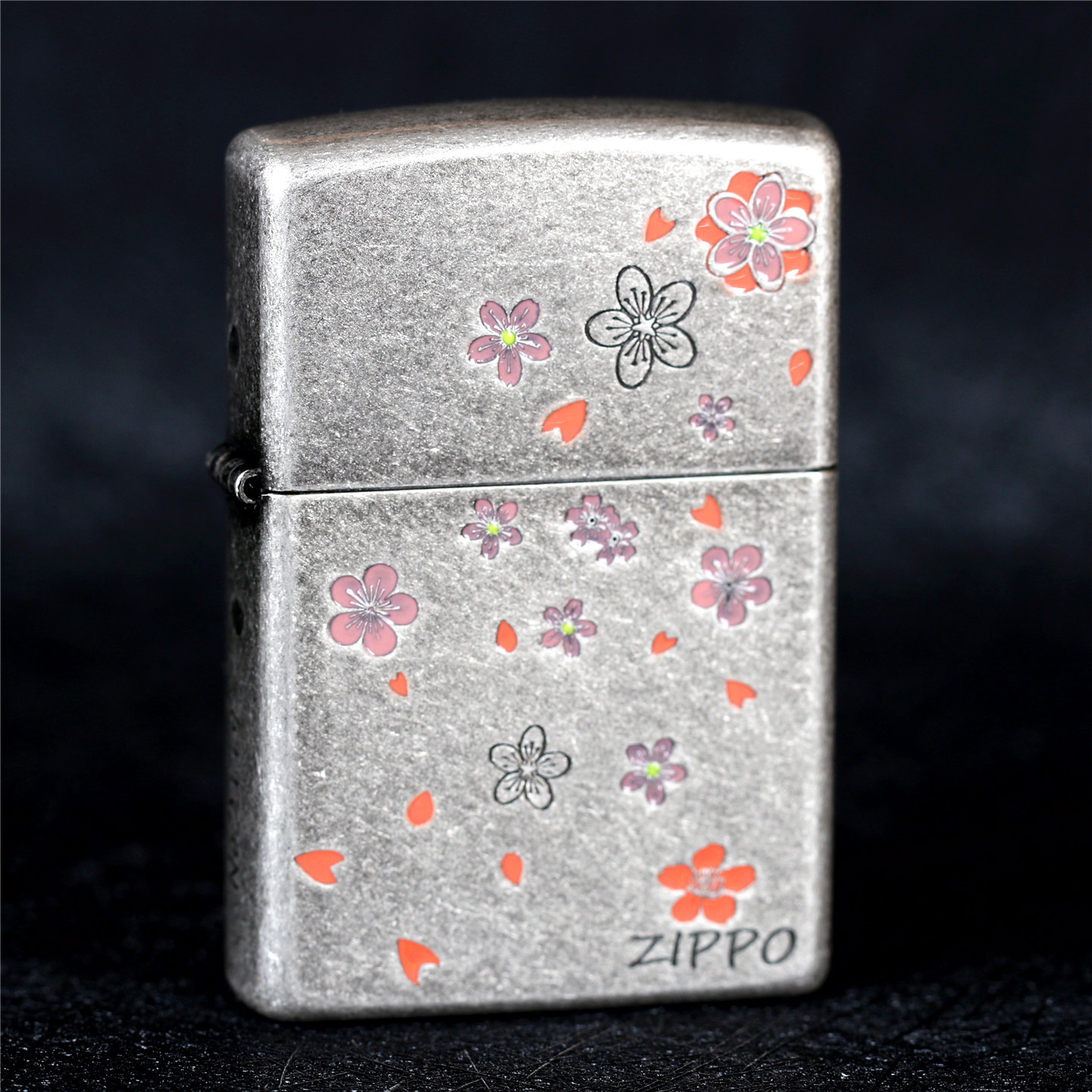zippo芝宝煤油防风打火机 古银雕刻填漆 桃花庵 男女同款情侣礼物