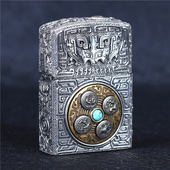 zippo芝宝煤油防风打火机 礼物 复古重盔甲机时来运转六轮转盘男士