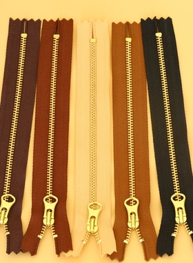 3号DALH日本正品YKK闭尾金铜牙自锁拉头拉链diy皮艺长财布长夹用