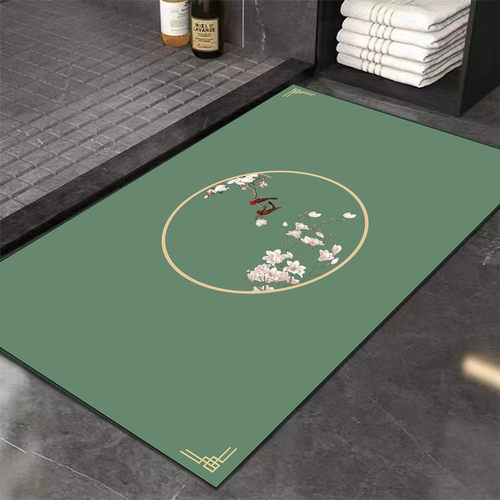 新中式硅藻泥软地垫浴室厕所