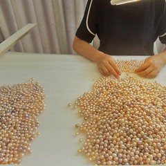 真天然淡水无核珍珠小diy配件散珠称斤批带孔手链女单颗粒供曼扎