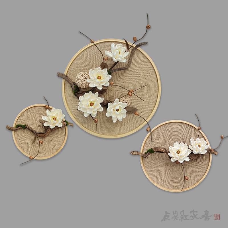 点点红客厅中式花立体花艺
