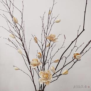 牡丹花禅意树枝干花干支咖啡馆艺术馆民宿家居摆设花瓶摄影道具