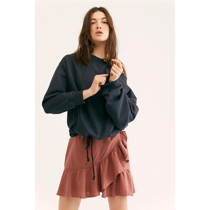 卫衣长袖套头宽松可调节下摆