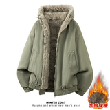 A093-H8170-P125两面穿座山雕加厚加绒棉衣连帽外套石墨灰，男装棉衣，电商A093