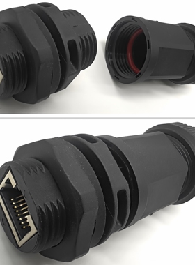 RJ45网络连接器M22网口网线转接器IP68航空防水插头M192021连接器