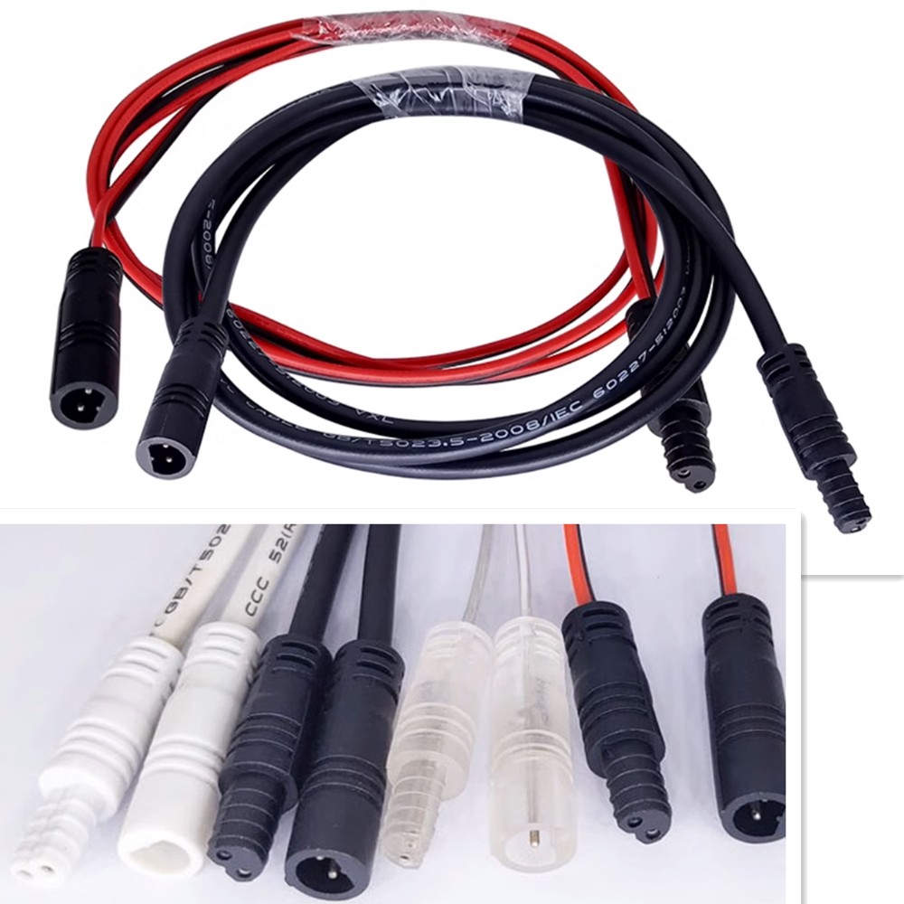 2p两芯公母透明信号线防水连接器