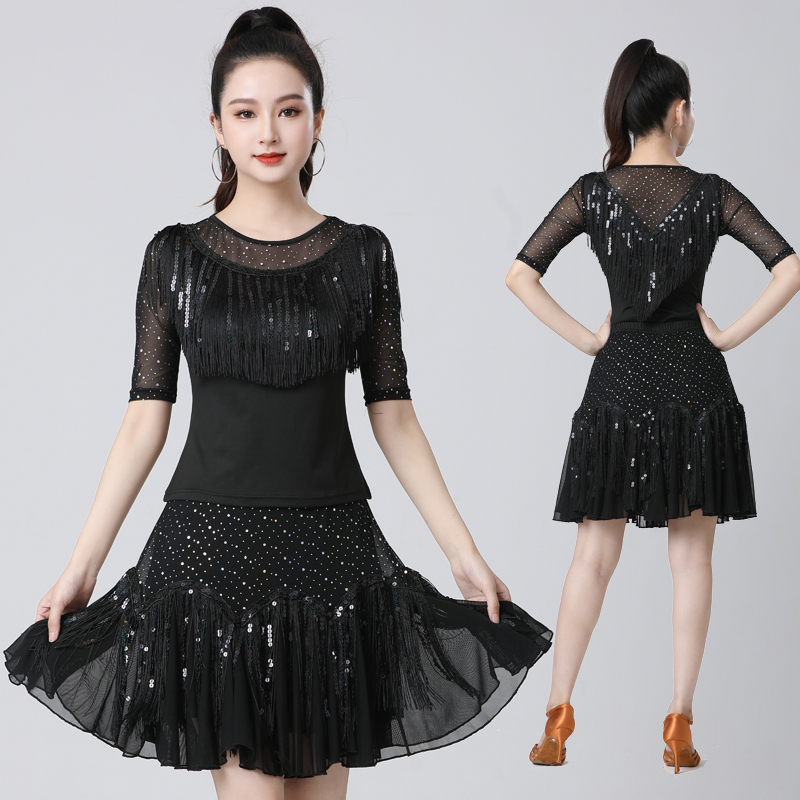 2025新款拉丁舞服上衣流苏女