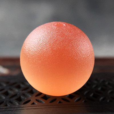 清代官造宫廷御用古法老琉璃猫眼 19 mm赤白橡色 朝珠多宝diy散珠