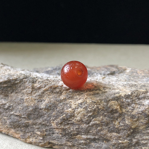 清代红玛瑙10mm单珠手工diy配饰
