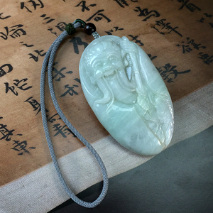 翡翠精品摆件渔翁得利缅甸书桌