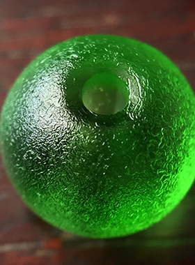 清代官造宫廷御用古法老琉璃8mm绿色 标本级风化纹 多宝DIY配饰