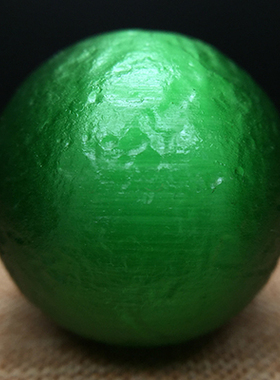 清代官造宫廷御用古法猫眼老琉璃珠子阳绿色24mm朝珠手串多宝散珠