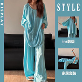 V领短袖 ins风睡衣女夏季 家居服两件套可外穿 FIT自留款