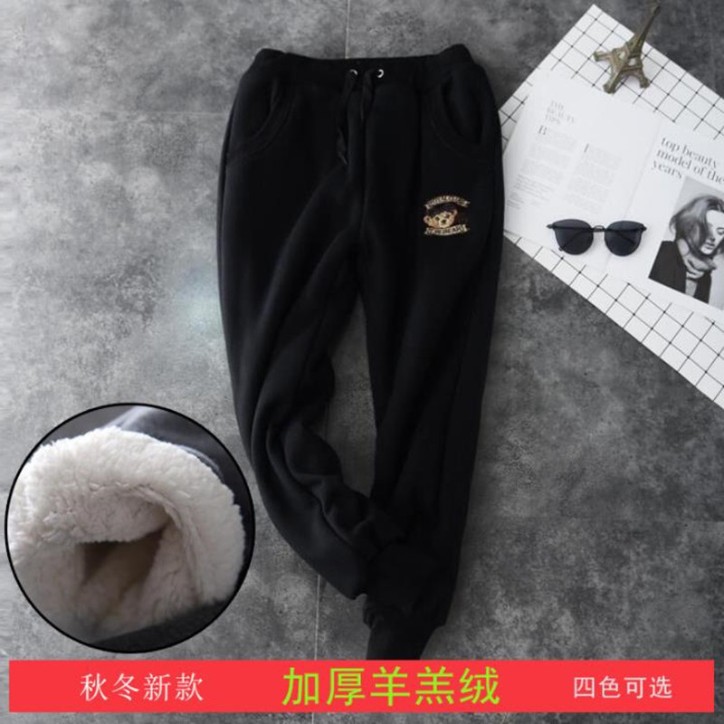 百搭冬季女羊羔绒加绒小脚裤棉裤