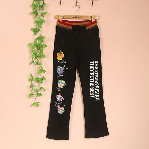 0rough女装杯子抽绳直筒休闲裤