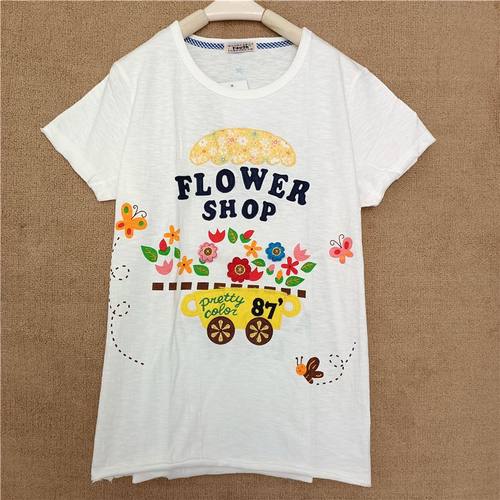 短袖T恤2024年rough新款女设计感小众夏季薄款纯棉学生白色绣花车