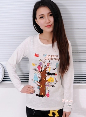 纯棉长袖T恤女韩国2024春秋新款白色洋气显瘦上衣宽松rough打底衫