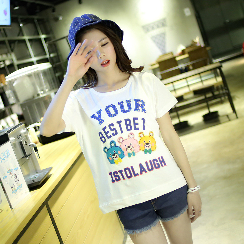 t恤女短袖夏装2024新款韩版学rough生宽松百搭半袖港风上衣潮ins