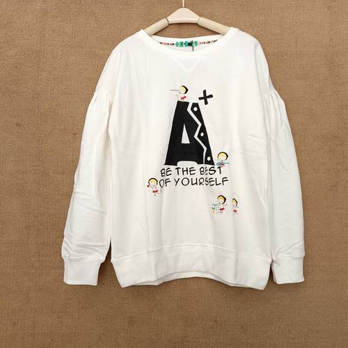 韩版春秋季字母绣花小孩长袖卫衣