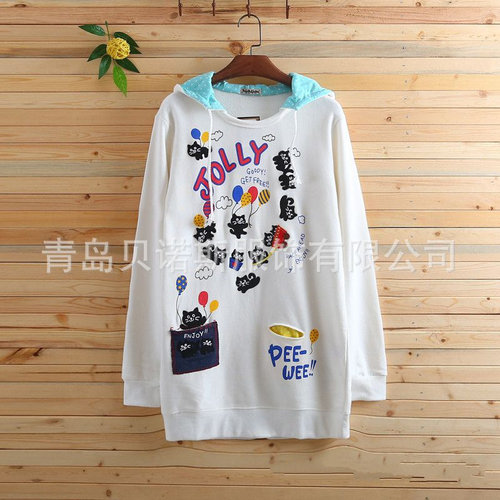 中长款卫衣女秋冬薄款rough气球