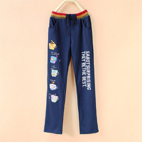 运动裤绣花韩版宽松学生显瘦卫