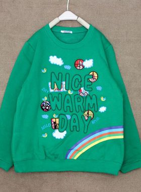 rough绣花字母卫衣女装春秋ins潮牌白色上衣宽松休闲时尚加绒外套